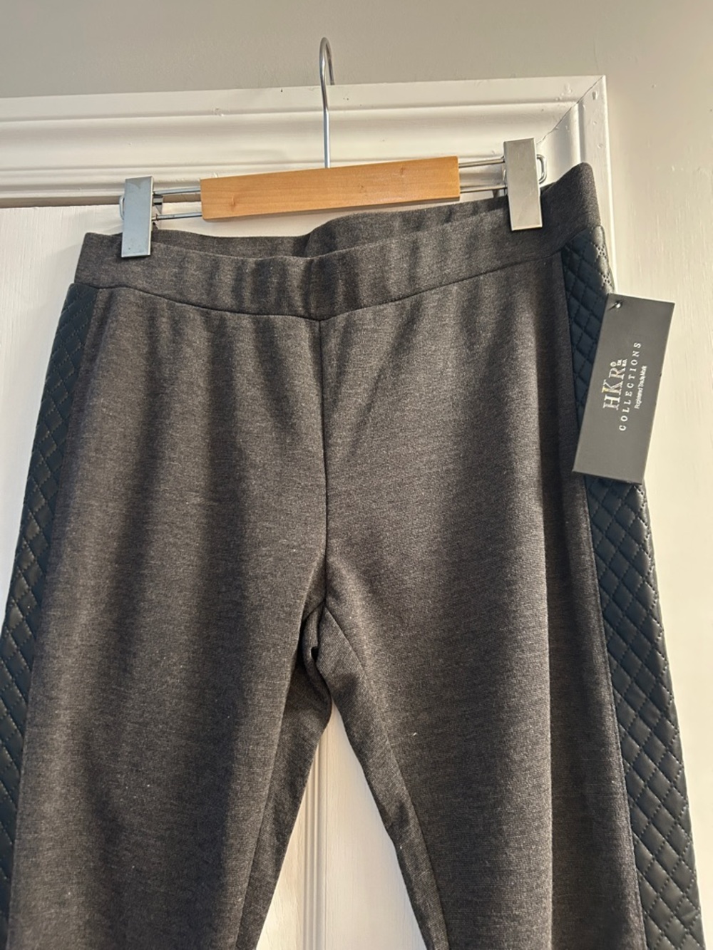 Charcoal Leggings with Quilted Side Panels